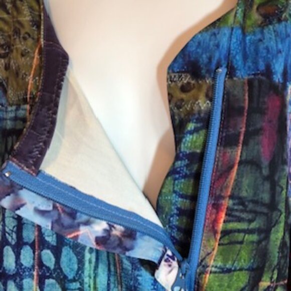 NWOT Rainbow Misslook Top Jacket Zip Jewel Tones Long Sleeve 3X XXXL Relaxed - Picture 5 of 9